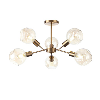 Люстра потолочная Античная медь/Янтарный E14 6*60Вт SLE155302-06 EVOLUCE