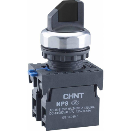 Переключатель без подсветки NP8-20X/225, 2 положения фиксацией, желт., 2НО, IP65 (R) CHINT
