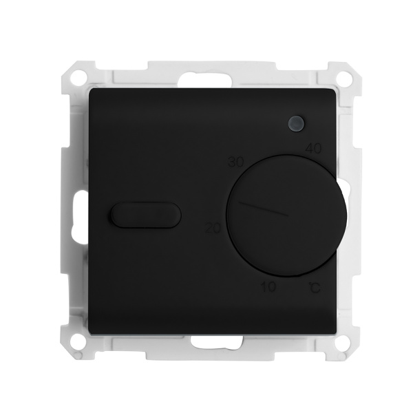 Терморегулятор механический для теплого пола (механизм), STEKKER GLS00-7117-05, 250В, 3500Вт, серия Катрин, черный Терморегулятор механический для теплого пола (механизм), STEKKER GLS00-7117-05, 250В, 3500Вт, серия Катрин, черный