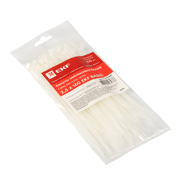 Хомут нейлоновый (2,5х160) (100шт) Basic EKF