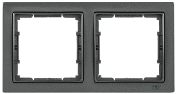 Рамка 2-местная квадратная РУ-2-БА BOLERO Q1 антрацит IEK