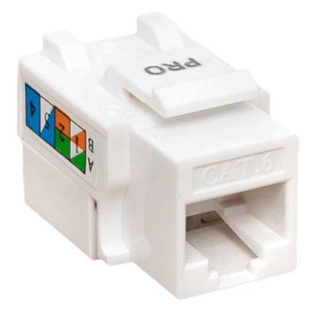 Модуль Keystone TERACOM PRO Cat,6 RJ-45 неэкранированный 110 IDC 90 градусов белый EKF