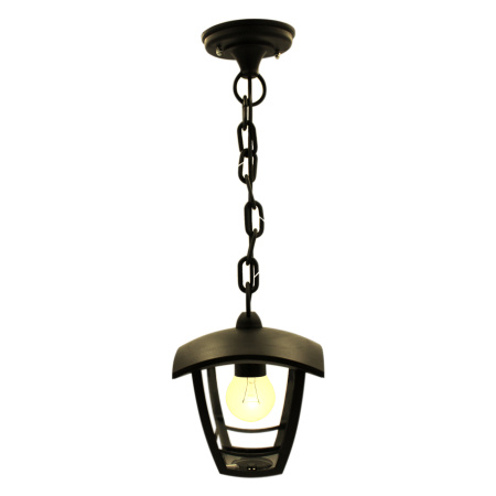 11-158 Светильник садово-парковый, подвесной, «Марсель», Е27х60Вт, 4-х гранный, пластик, черный, прозрачный поликарбонат, 164х164х526мм, НС... APEYRON