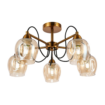Люстра потолочная Бронза/Янтарный E27 5*60Вт SLE110002-05 EVOLUCE