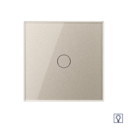 Одноклавишный сенсорный Адаптивный диммер 1 пост, цвет шампань Livolo