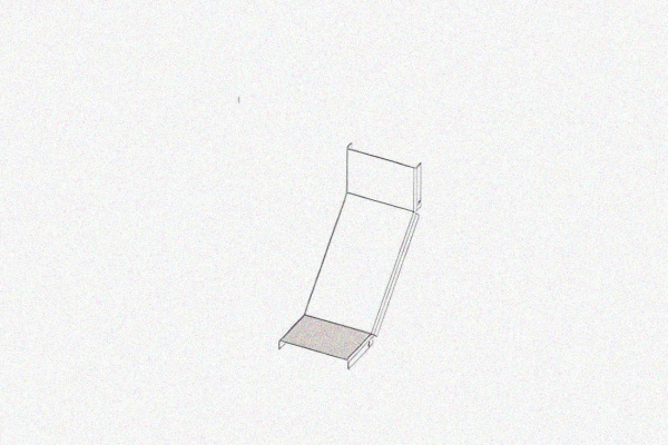 Крышка лотка КЛП 75х50-90 У3 для поворота трассы вверх на 90, окрашенная, S1,5