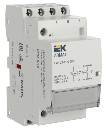 Контактор модульный KMR 25А 230В AC 2НО 2НЗ ARMAT IEK