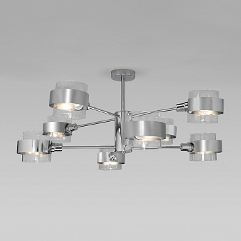 Потолочная люстра со стеклянными плафонами 8*E14 60Вт хром IP20 Arcada (70127/8 хром) Eurosvet