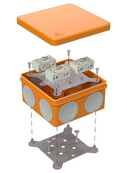 Коробка огнестойкая разветвительная для о/п двухкомпонентная 60-0300-FR6.0-4-6-Р Е15-Е60 100х100х50 RAL2004 Промрукав