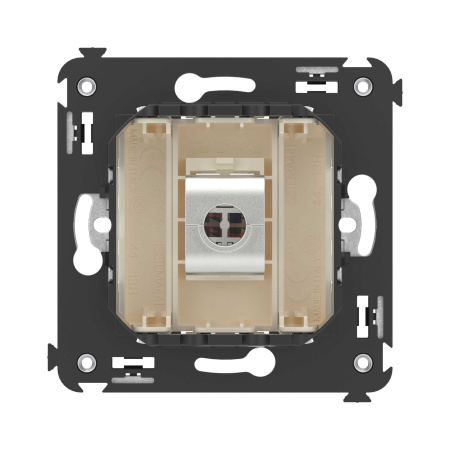 Компьютерная розетка RJ-45 без шторки в стену, кат.5e одинарная экранированная, "Avanti", "Ванильная дымка" DKC