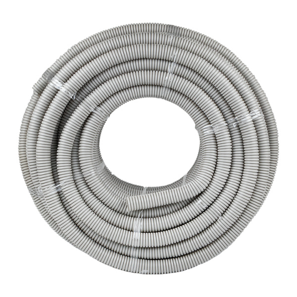 Труба гофр, ПВХ с протяжкой d32 мм (50 м) серая EKF-Plast