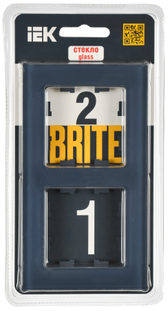 BRITE Рамка 2-мест. РУ-2-2-Бр стекло маренго матовый IEK