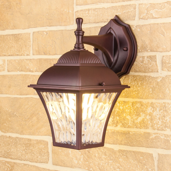 Уличный настенный светильник 1*E27 шоколад IP33 Apus D (a043111) Elektrostandard