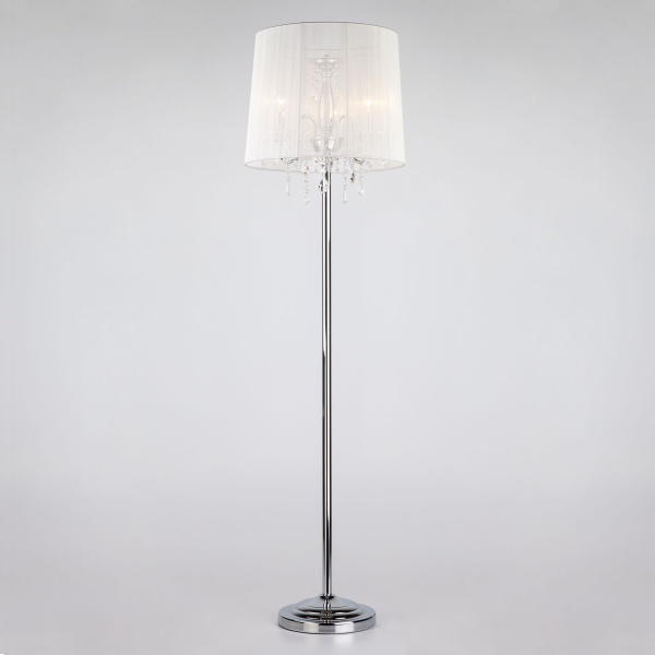 Торшер с абажуром 3*E14 40Вт хром IP20 Allata (2045/3F хром / белый) Eurosvet