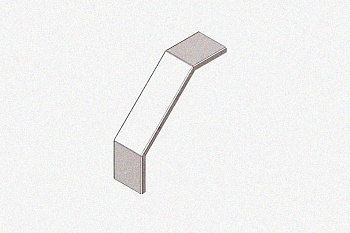 Крышка лотка замкового КЛСЗ 200х50-90 УТ1,5 для поворота трассы вниз на 90, оцинкованный лист S1,5