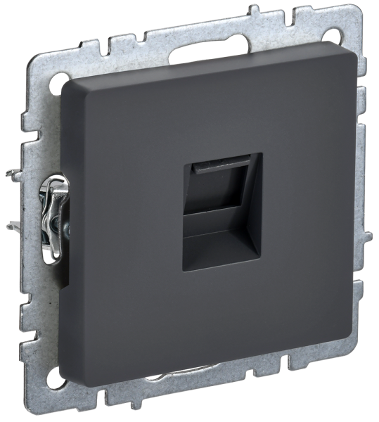 BRITE Розетка компьютерная RJ45 кат.5E РК10-БрГ графит IEK