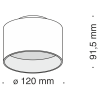 Потолочный светильник 16Вт 3000K Черный IP20 Planet C009CW-L16B Technical