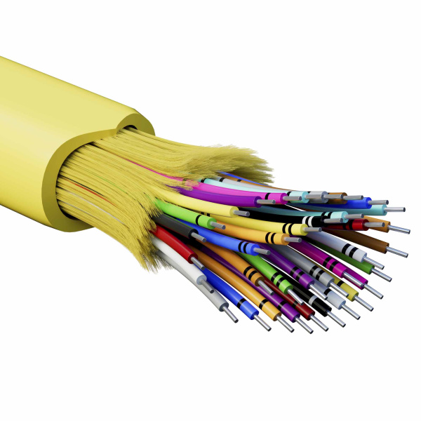 Кабель волоконно-оптич., расп.,арамидные упр.нити, внутр., нг(А)-HF, 36 ОВ, категорияOS7 (G.652.D) плотный буфер, 0,4 кН, барабан 2000 м DKC