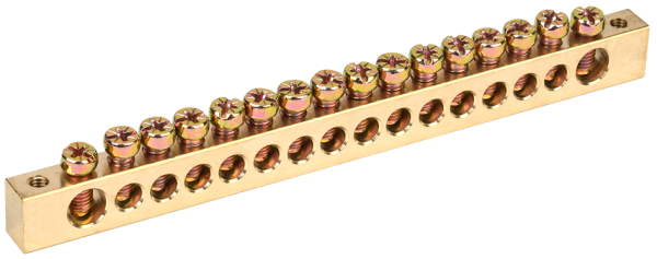 Шина PEN "земля-ноль" 8х12мм 16/2 (16групп/крепеж по краям) IEK