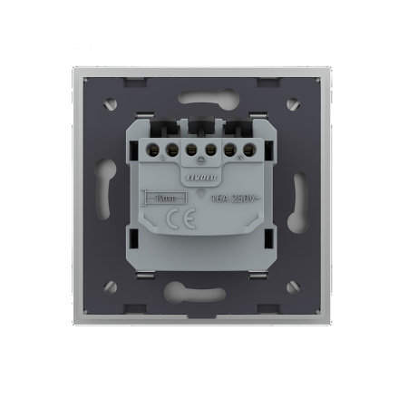 Розетка электрическая 16А 1 пост, зажимы, цвет серый Livolo