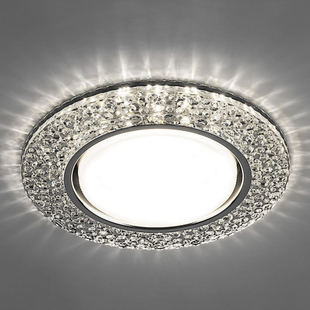 Св-к встр.с белой LED подсветкой Feron CD4032 потолочный GX53 без лампы, прозр., хром