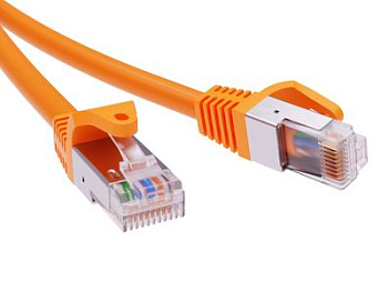 Патч-корд экранированный CAT6A F/UTP 4х2, LSZH, оранжевый, 1.0м DKC