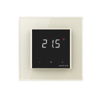 Терморегулятор Welrok LIS для рамки LIVOLO с сенсорным управлением, датчик пола 3 м, цвет черный с жемчужной рамкой