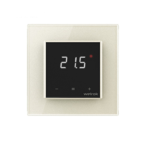 Терморегулятор Welrok LIS для рамки LIVOLO с сенсорным управлением, датчик пола 3 м, цвет черный с жемчужной рамкой Терморегулятор Welrok LIS для рамки LIVOLO с сенсорным управлением, датчик пола 3 м, цвет черный с жемчужной рамкой