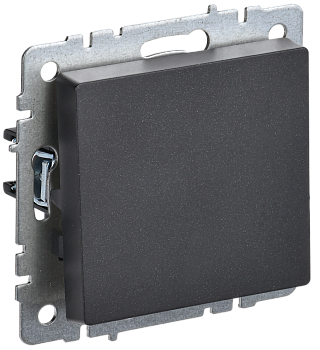 BRITE Выключатель 1-клавишный проходной 10А ВС10-1-6-БрЧ черный IEK