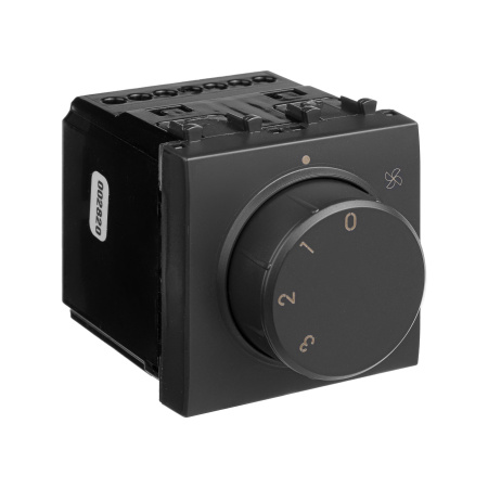 Механизм управления вентиляторами модульный, "Avanti", "Черный матовый", 2 модуля DKC