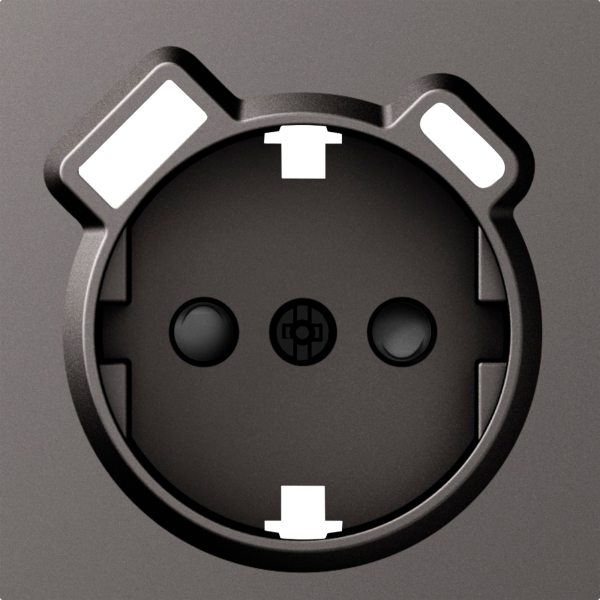 Donel A07 матовый титан накладка для розетки Schuko с зарядным устройством USB A+C, со шторками 16A 250 В~,серия DB