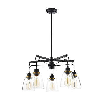 Люстра 5*E27 60Вт Черный IP20 Louise FR4167-PL-05-BL Freya