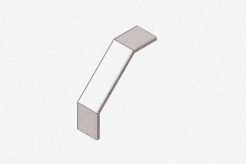 Крышка лотка замкового КЛСЗ 400х100-90 УТ1,5 для поворота трассы вниз на 90, оцинкованный лист, S0,8