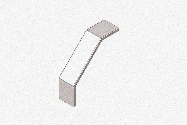 Крышка лотка замкового КЛСЗ 400х100-90 УТ1,5 для поворота трассы вниз на 90, оцинкованный лист, S0,8