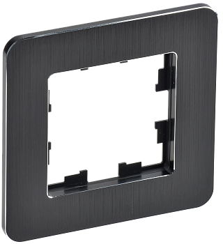 BRITE Рамка 1-мест. РУ-1-1-Бр металл черн. RE AL IEK