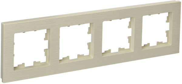 BRITE Рамка 4-мест. РУ-4-Бр беж. рифленый IEK