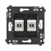 Компьютерная розетка RJ-45 без шторки в стену, кат.6А двойная экранированная, "Avanti", "Черный матовый" DKC Компьютерная розетка RJ-45 без шторки в стену, кат.6А двойная экранированная, "Avanti", "Черный матовый" DKC