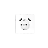 Розетка встраиваемая Voltum S70 с заземлением и защитными шторками, 16А, с USB, A+A, (белый глянцевый)