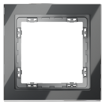 Рамка стеклянная Voltum S70 на 1 пост, (графит, стекло)