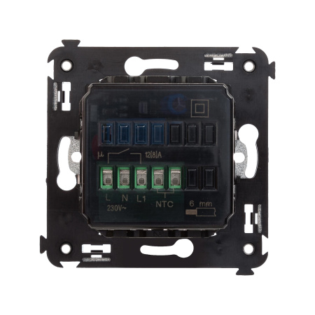 Термостат для теплых полов в стену, "Avanti", "Черный матовый" DKC