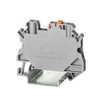 Клемма расцепительная, винтовой зажим, 2 точки подключения, 4 кв.мм, серая DKC