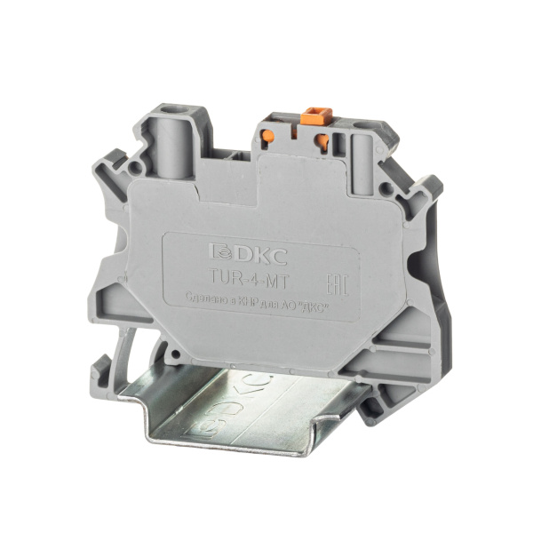 Клемма расцепительная, винтовой зажим, 2 точки подключения, 4 кв.мм, серая DKC