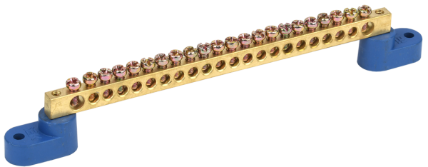 Шина N "ноль" на двух угловых изоляторах ШНИ-6х9-22-У2-С IEK