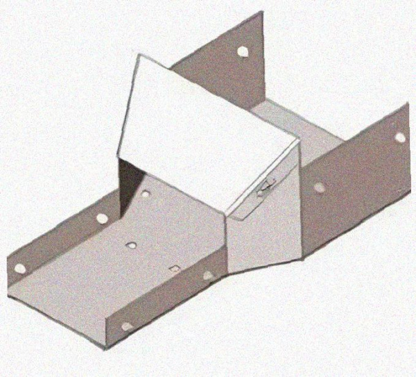 Лоток переходной замковый ЛПЗ 100х100-50х50 УХЛ1, горячее цинкование, S1,5