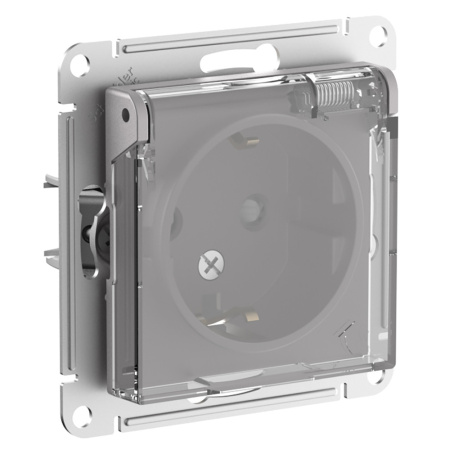 ATLASDESIGN Aqua розетка с/з со шторками с прозрач.крыш., 16А, IP44, мех, алюминий Schneider Electric ATLASDESIGN Aqua розетка с/з со шторками с прозрач.крыш., 16А, IP44, мех, алюминий Schneider Electric