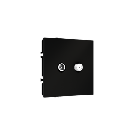 Розетка телевизионная встраиваемая Voltum S70 оконечная TV+SAT, (черный матовый)