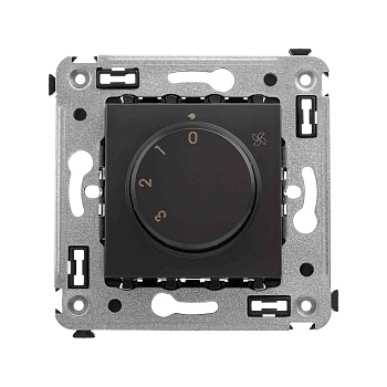 Механизм управления вентиляторами в стену, "Avanti", "Черный матовый" DKC