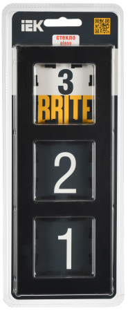 BRITE Рамка 3-мест. РУ-3-2-Бр стекло черн. матовый IEK
