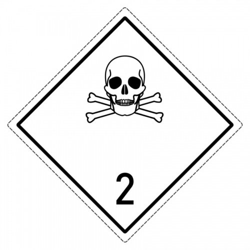 Знак опасности 2,2 "Ядовитый газ" 250х250 мм, пленка самоклеящаяся ГОСТ 19433-88 EKF