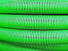 Двустенная труба ПНД гибкая дренажная д.110мм, SN6, перфорация 360 град., в бухте 50м, цвет зеленый DKC